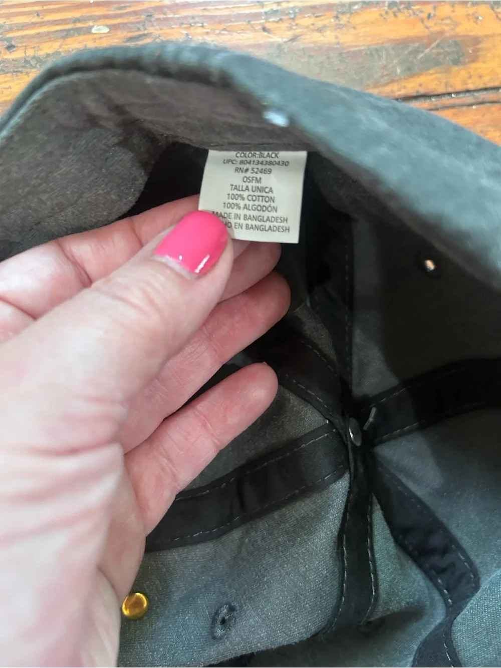 Upcycled distressed Louis Vuitton Black Baseball Cap with Green Monogram Patch